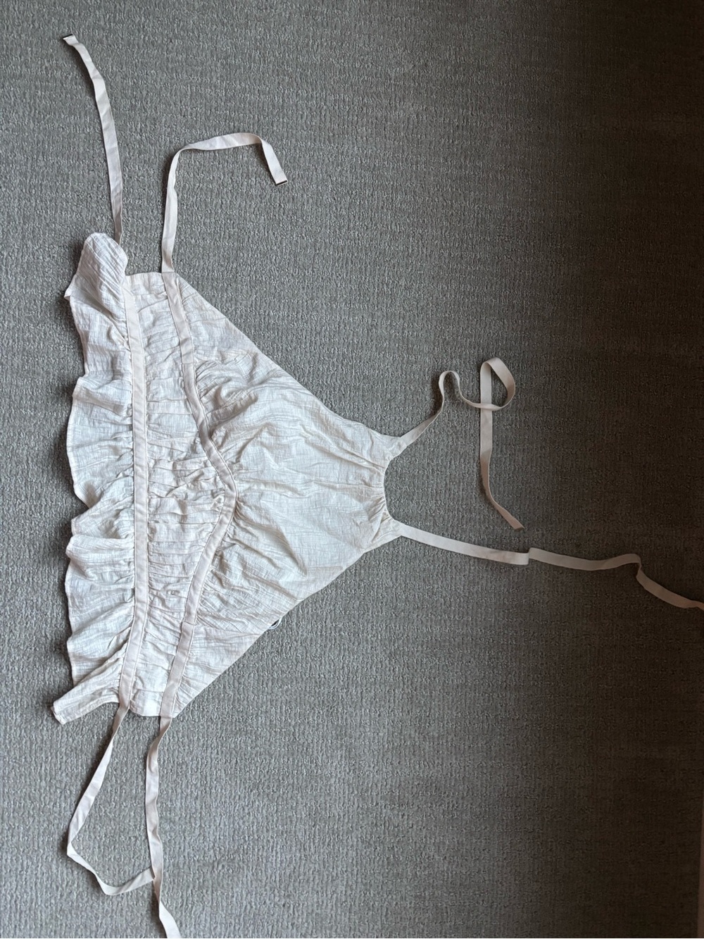 White Ruffle Tie-Back Camisole Top
